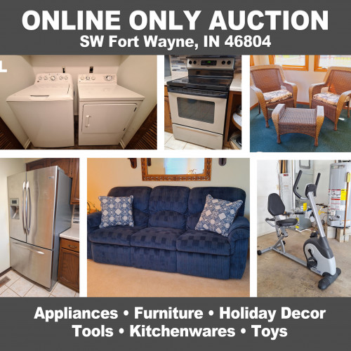 ONLINE ONLY Personal Property Auction_SW Fort Wayne, IN 46804_Appliances, Furniture, Tools, Decor